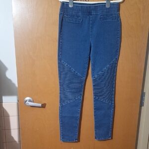 Fire Los Angeles Blue Skinny Jeans with Textured Knee Design